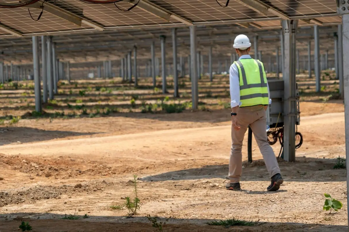 Indus Solar Solutions engineer at a solar installation